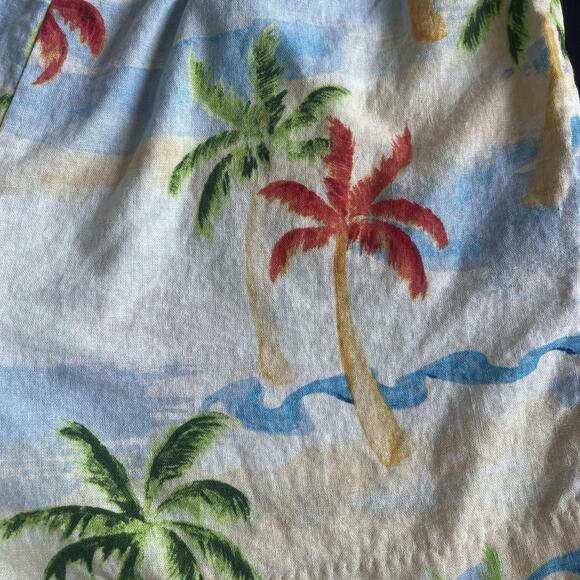 C&C‎ California Womens Shorts Size 14 Tropical Palm Leaf 100% Linen Pull-On - Picture 4 of 10